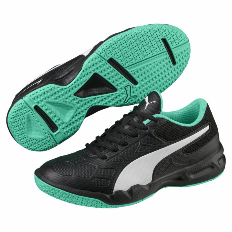 Chaussure de Foot Puma Tenaz Fille Noir/Blanche/Vert Soldes 879LDWOF